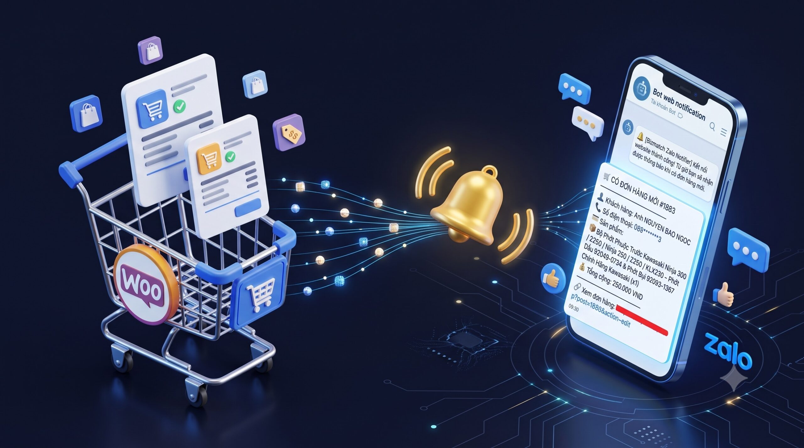 Giải pháp gửi thông báo đơn hàng về Zalo cá nhân